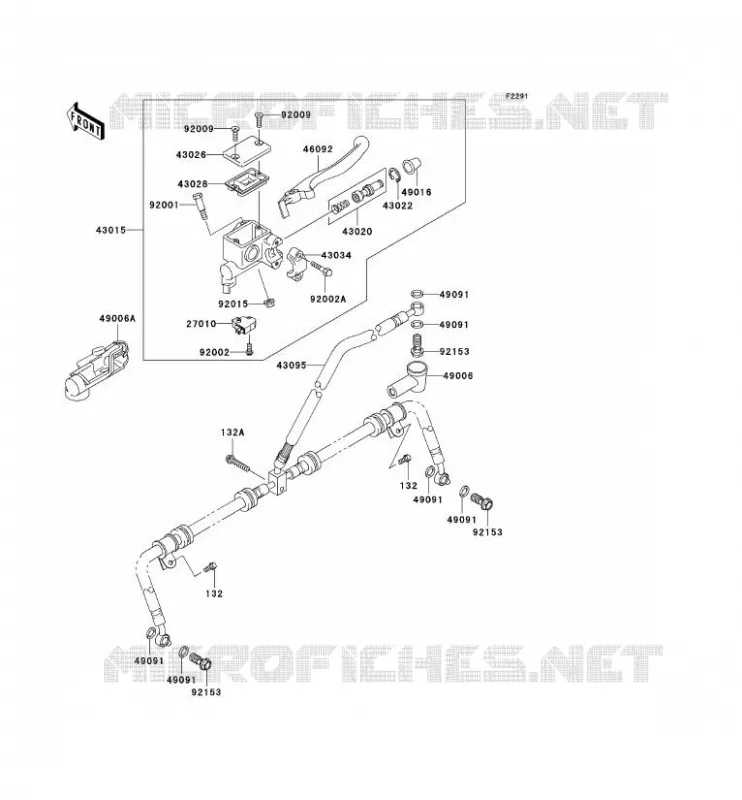 MAITRE CYLINDRE AV Kawasaki QUAD 650 2009 KVF650 4X4I  KVF650F9F
