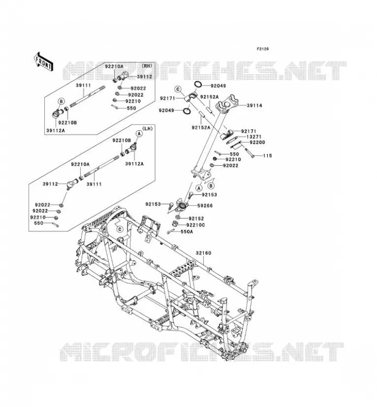 CH&Acirc;SSIS Kawasaki QUAD 650 2010 KVF650 4X4I  KVF650FAF