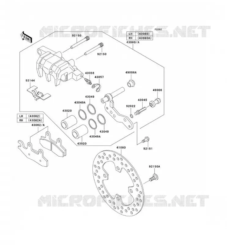 FREIN AVANT Kawasaki QUAD 650 2010 KVF650 4X4I  KVF650FAF