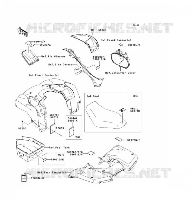 LABEL Kawasaki QUAD 650 2010 KVF650 4X4I  KVF650FAF
