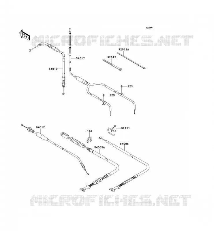 CABLES Kawasaki QUAD 650 2012 KVF650 4X4  KVF650FCF