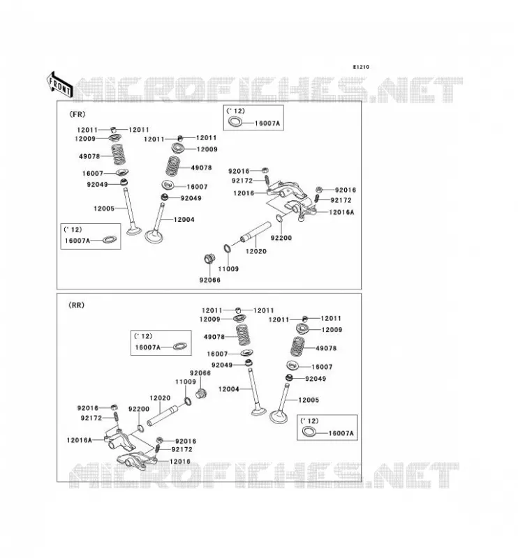 SOUPAPE Kawasaki QUAD 650 2012 KVF650 4X4  KVF650FCF