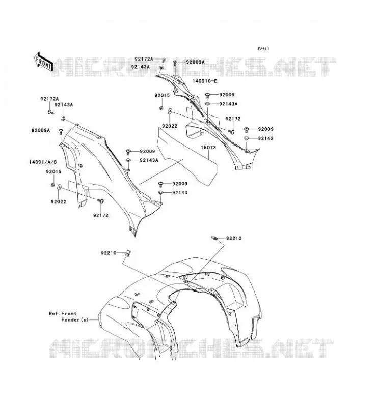 CACHE LAT&Eacute;RAL Kawasaki QUAD 650 2012 KVF650 4X4  KVF650FCF