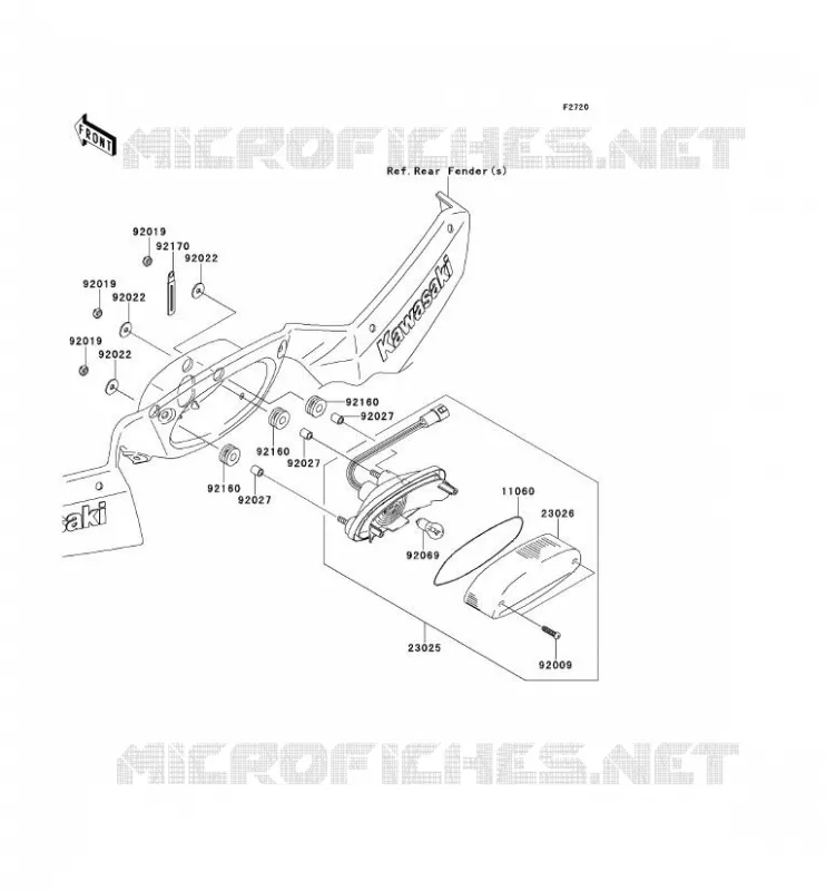 FEUX ARRI&Egrave;RE(S) Kawasaki QUAD 650 2012 KVF650 4X4I  KVF650FCF