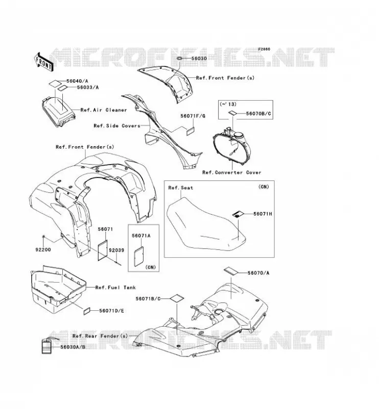 LABEL Kawasaki QUAD 650 2012 KVF650 4X4I  KVF650FCF