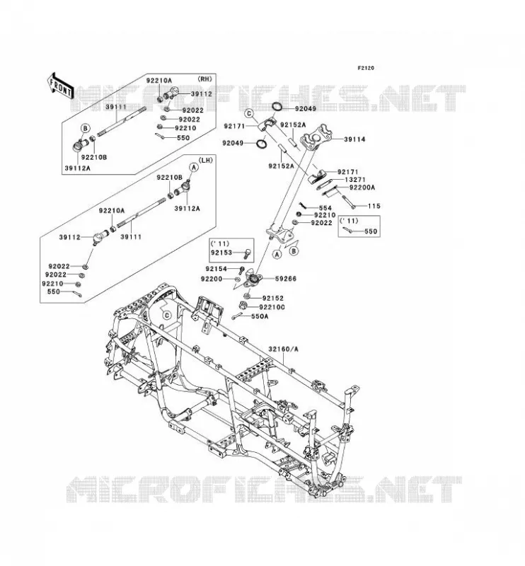 CH&Acirc;SSIS Kawasaki QUAD 650 2012 KVF650 4X4I  KVF650FCF