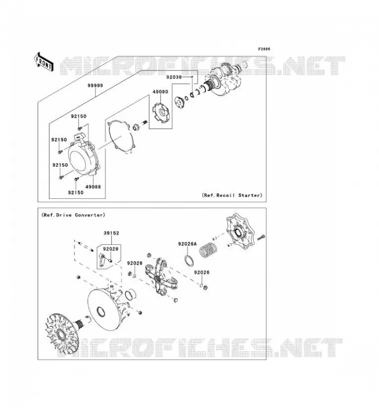 PIECE EN OPTION Kawasaki QUAD 650 2012 KVF650 4X4I  KVF650FCF