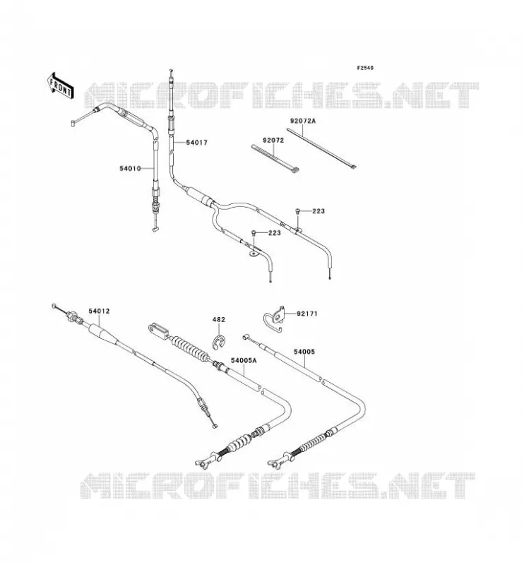 CABLES Kawasaki QUAD 650 2012 KVF650 4X4  KVF650FCS