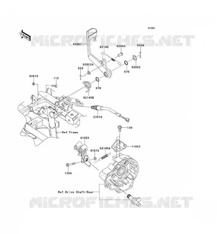 PEDALE DE FREIN Kawasaki QUAD 650 2012 KVF650 4X4I  KVF650FCS