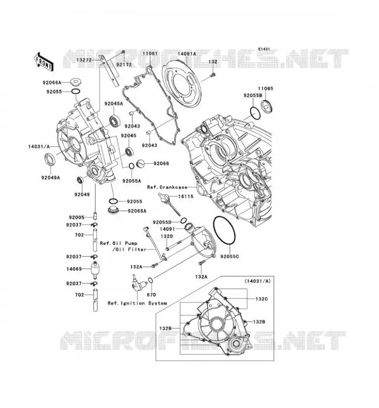 COUVERCLES MOTEUR Kawasaki QUAD 650 2012 KVF650 4X4I  KVF650FCS