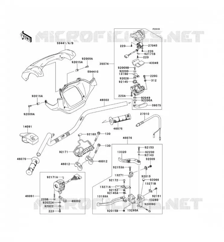 GUIDON Kawasaki QUAD 650 2013 KVF650 4X4  KVF650FDF