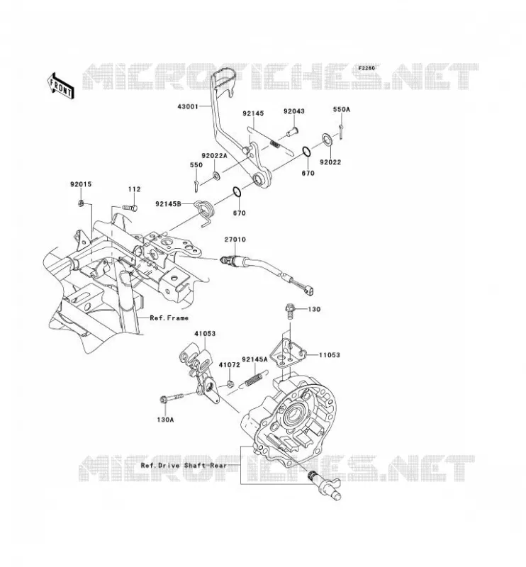 PEDALE DE FREIN Kawasaki QUAD 650 2013 KVF650 4X4  KVF650FDF