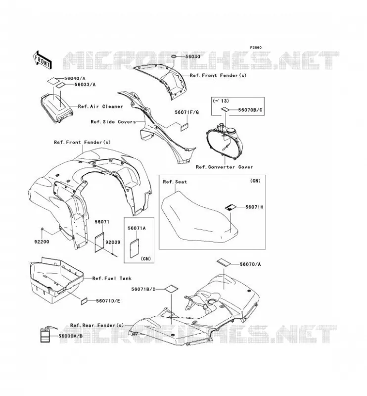 LABEL Kawasaki QUAD 650 2014 KVF650 4X4I  KVF650FEF