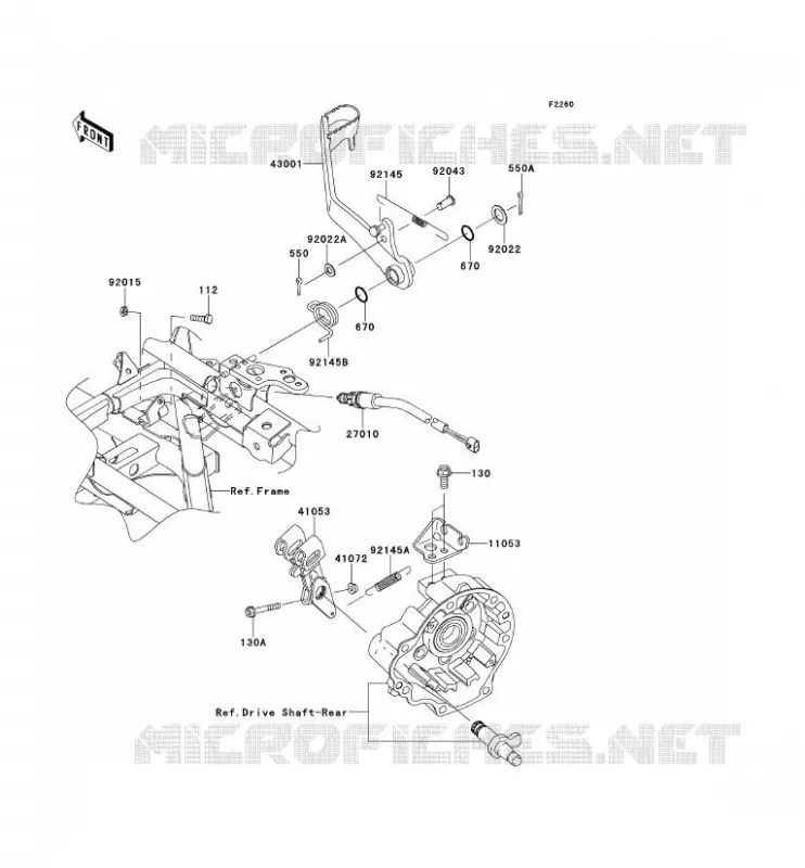 PEDALE DE FREIN Kawasaki QUAD 650 2014 KVF650 4X4I  KVF650FEF