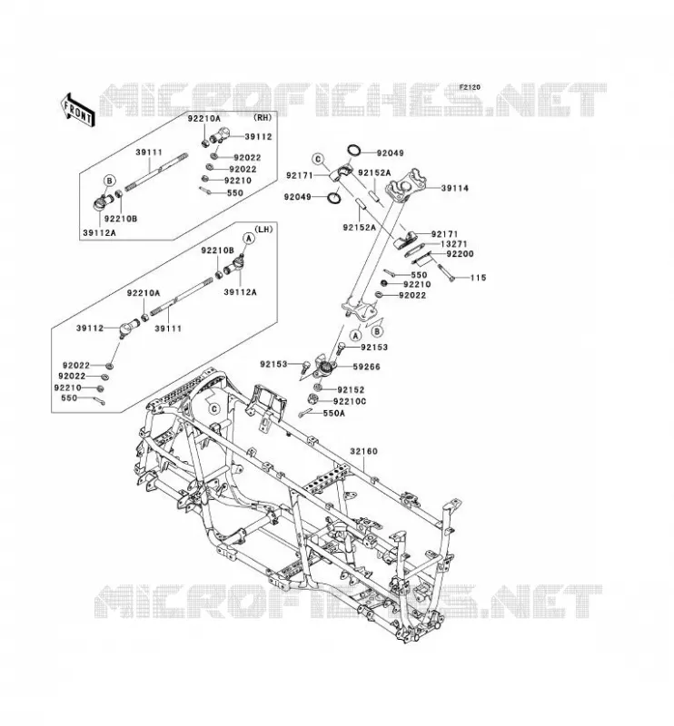CH&Acirc;SSIS Kawasaki QUAD 650 2006 KVF650 4X4I  KVF650G6F