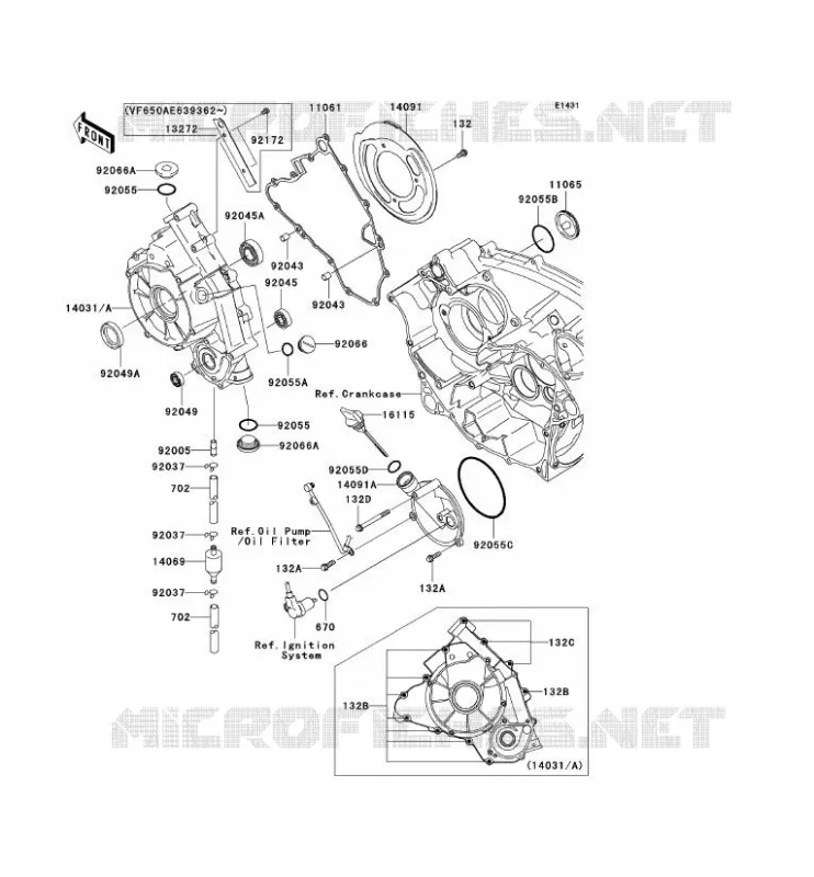 COUVERCLES MOTEUR Kawasaki QUAD 650 2009 KVF650 4X4I  KVF650G9F