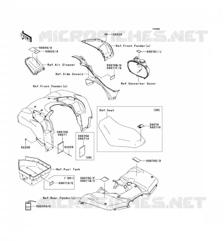 LABEL Kawasaki QUAD 650 2009 KVF650 4X4I  KVF650G9F