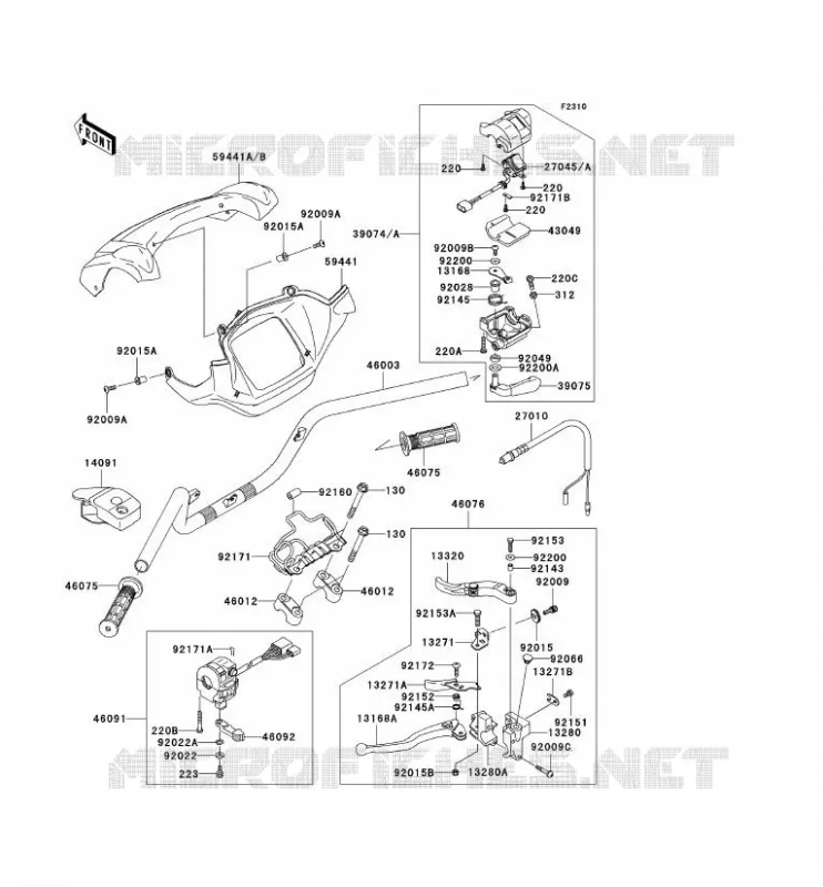 GUIDON Kawasaki QUAD 650 2010 KVF650 4X4I  KVF650GAF