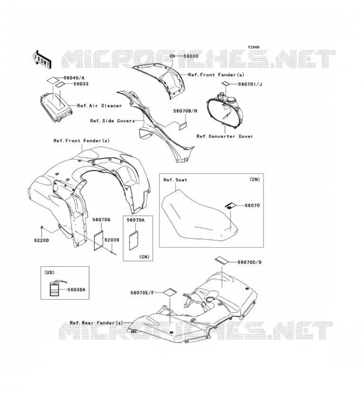 LABEL Kawasaki QUAD 650 2008 KVF650 4X4I  KVF650H8F