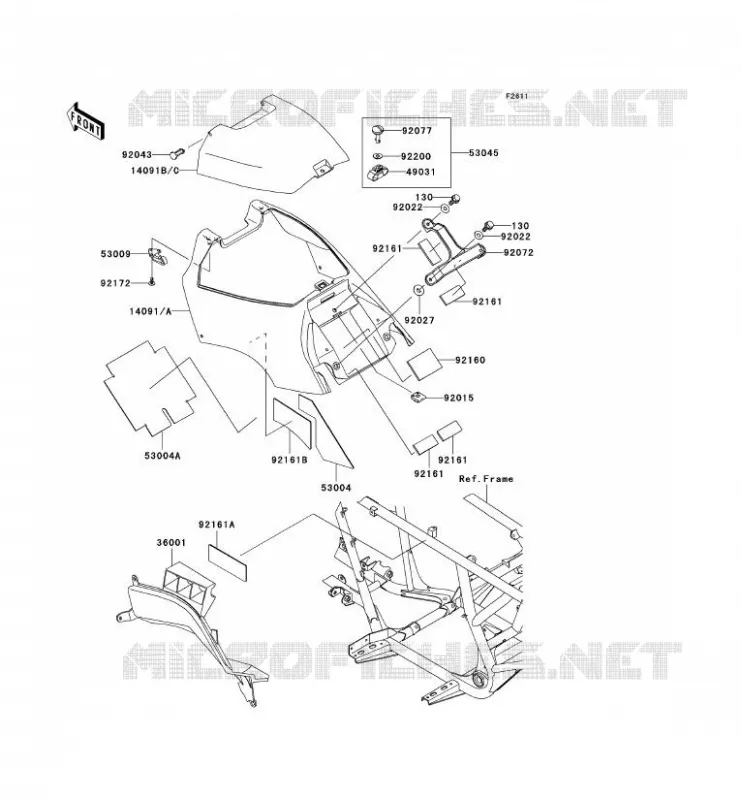 CACHE LAT&Eacute;RAL Kawasaki QUAD 700 2004 KVF700 4X4  KVF700-A1