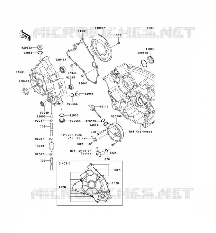 COUVERCLES MOTEUR Kawasaki QUAD 700 2004 KVF700 4X4  KVF700-A1