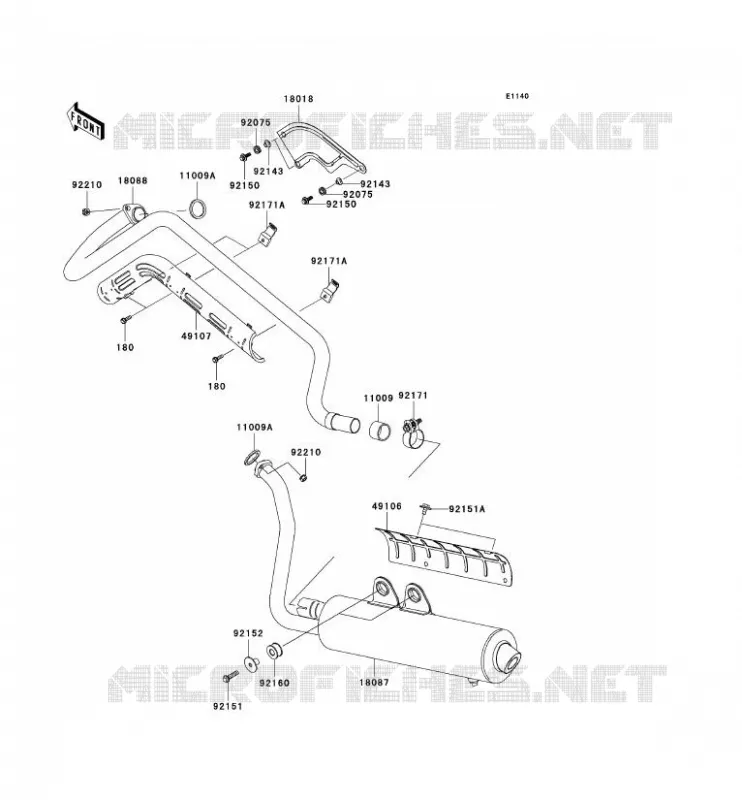 &Eacute;CHAPPEMENT Kawasaki QUAD 700 2004 KVF700 4X4  KVF700-A1