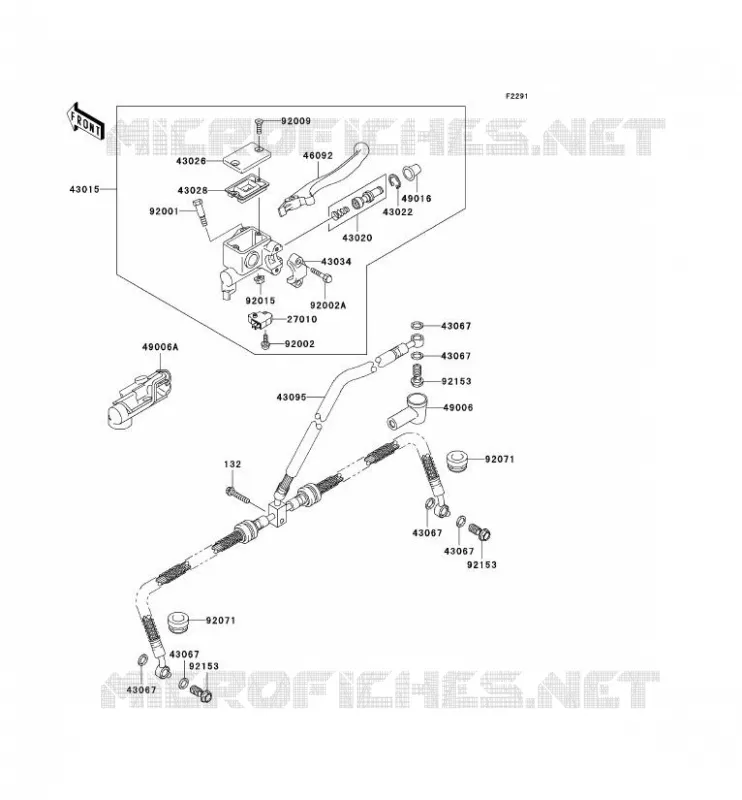 MAITRE CYLINDRE AV Kawasaki QUAD 700 2004 KVF700 4X4  KVF700-A1