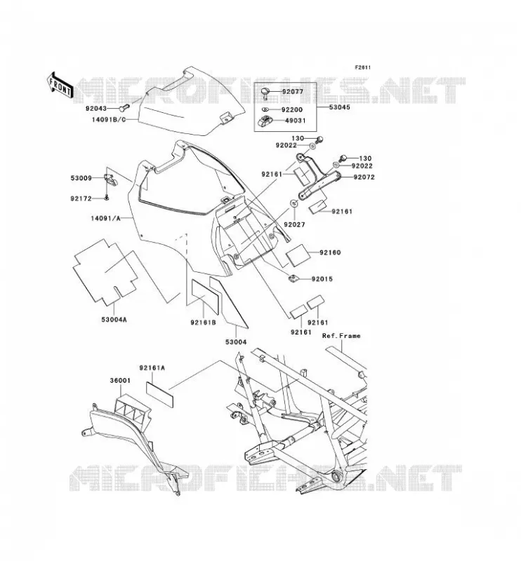 CACHE LAT&Eacute;RAL Kawasaki QUAD 700 2004 KVF700 4X4  KVF700-A1