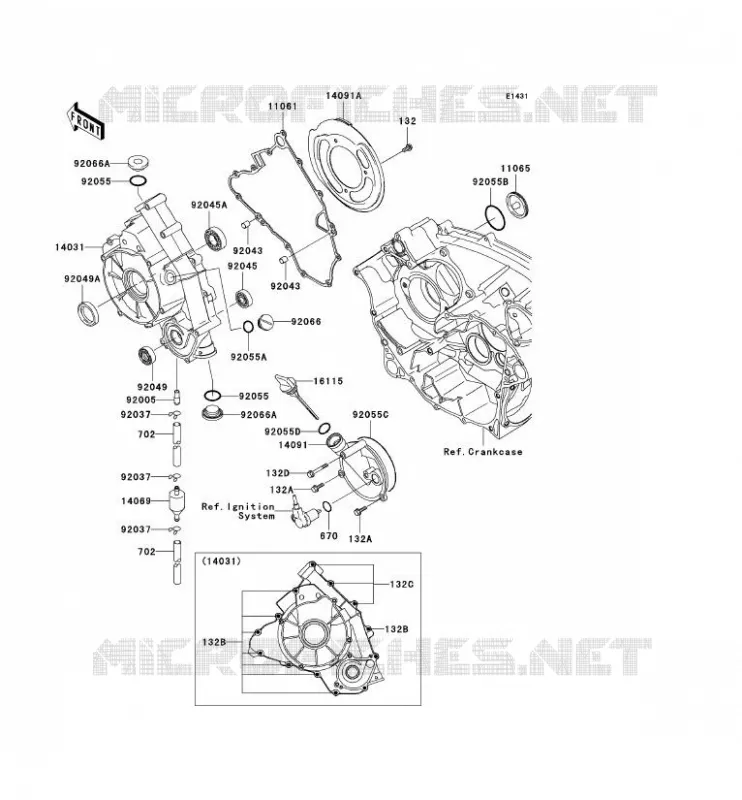 COUVERCLES MOTEUR Kawasaki QUAD 700 2004 KVF700 4X4  KVF700-A1