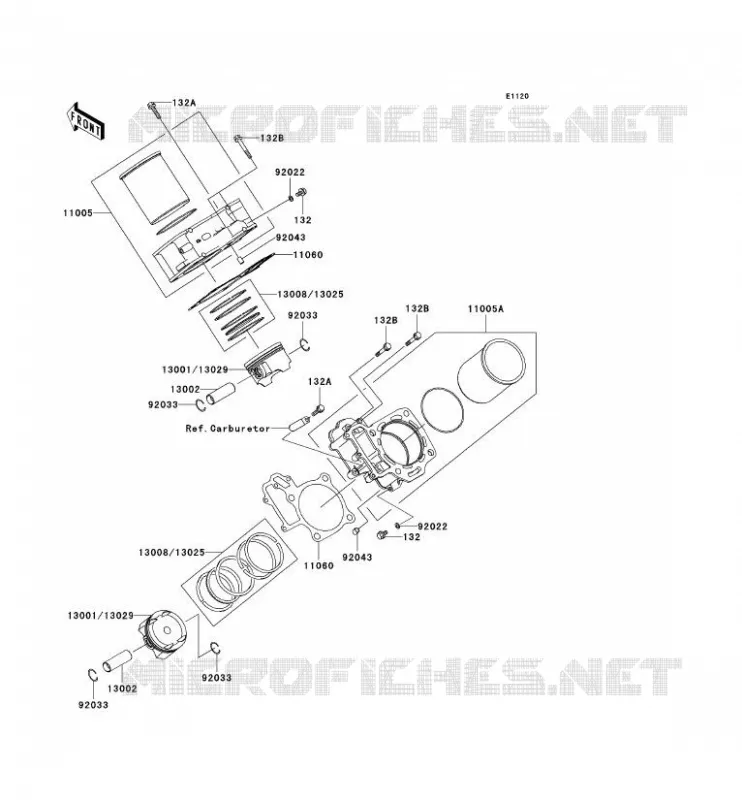 CYLINDRE/PISTON Kawasaki QUAD 700 2004 KVF700 4X4  KVF700-A1
