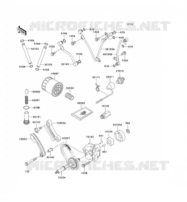 POMPE A HUILE Kawasaki QUAD 700 2004 KVF700 4X4  KVF700-A1