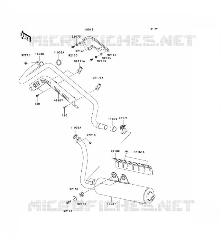 &Eacute;CHAPPEMENT Kawasaki QUAD 700 2005 KVF700 4X4  KVF700-A2