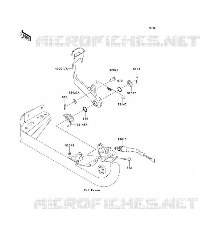 PEDALE DE FREIN Kawasaki QUAD 700 2005 KVF700 4X4  KVF700-A2