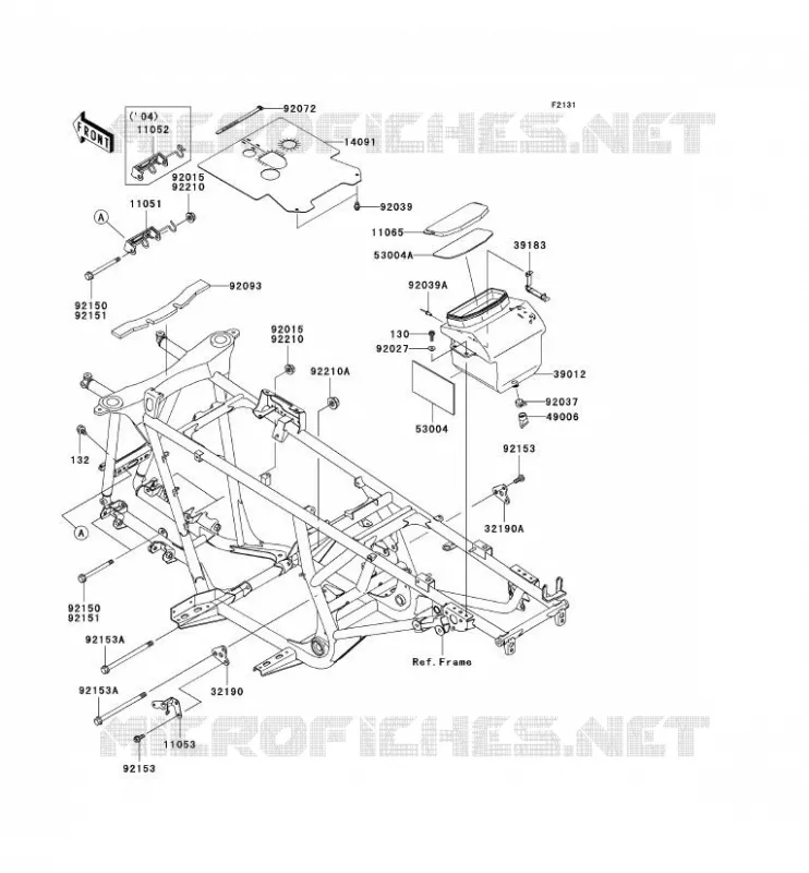 PIECE DE CADRE (COUVERTURE) Kawasaki QUAD 700 2005 KVF700 4X4  KVF700-A2
