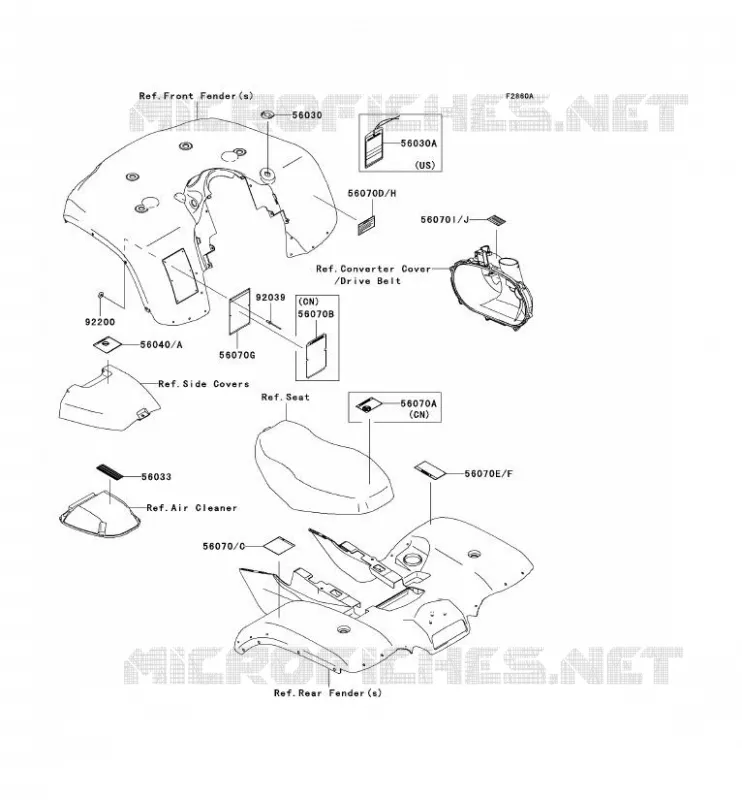 LABEL Kawasaki QUAD 700 2005 KVF700 4X4  KVF700-A2