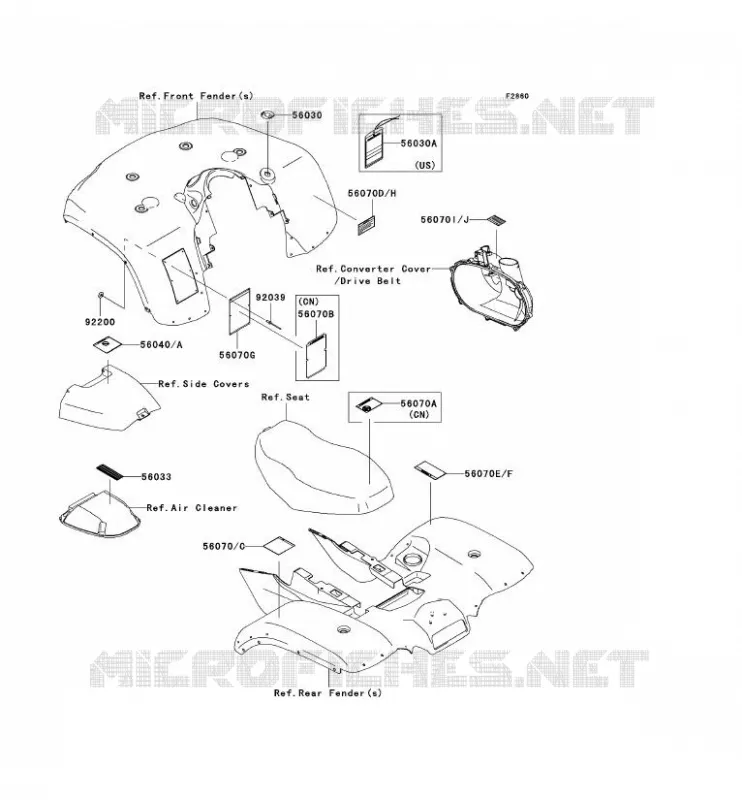 LABEL Kawasaki QUAD 700 2006 KVF700 4X4  KVF700A6F