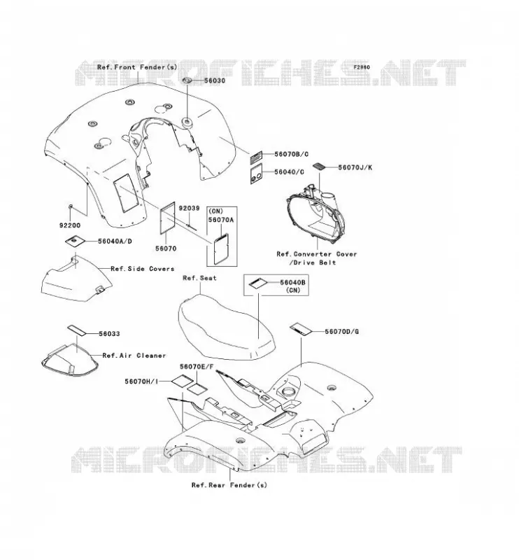 LABEL Kawasaki QUAD 700 2004 KVF700 4X4  KVF700-B1