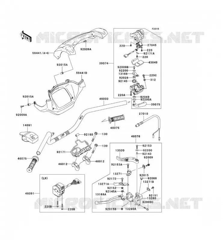 GUIDON Kawasaki QUAD 750 2009 KVF750 4X4  KVF750D9F
