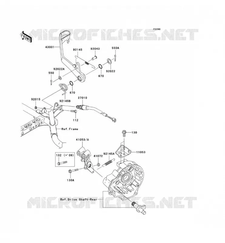 PEDALE DE FREIN Kawasaki QUAD 750 2011 KVF750 4X4  KVF750DBF