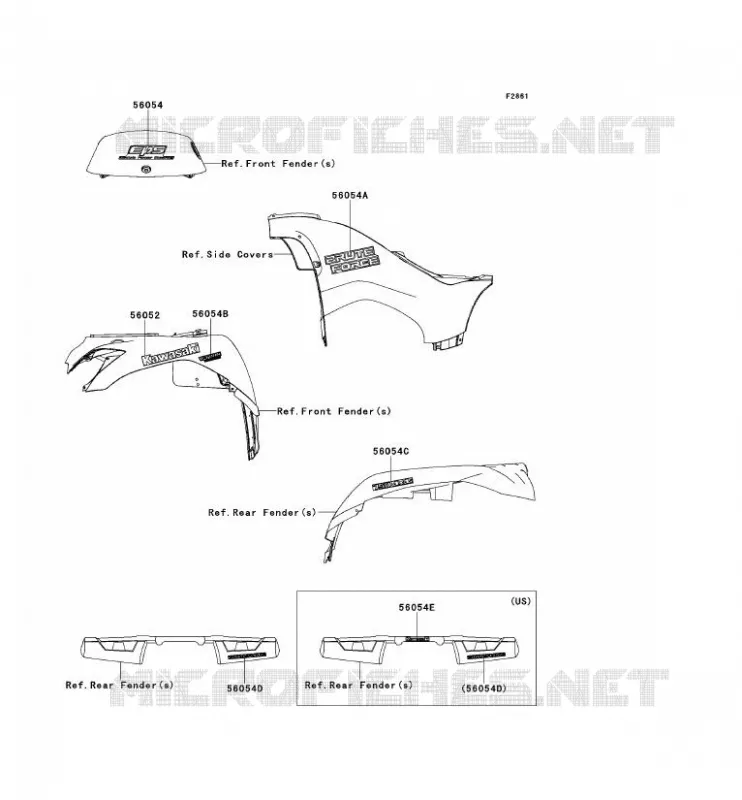 STICKER Kawasaki QUAD 750 2012 BRUTE FORCE 750 4X4I EPS  KVF750HCS