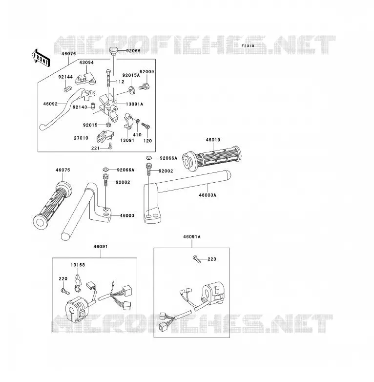 GUIDON Kawasaki QUAD 750 2014 BRUTE FORCE 750 4X4I EPS  KVF750HEF