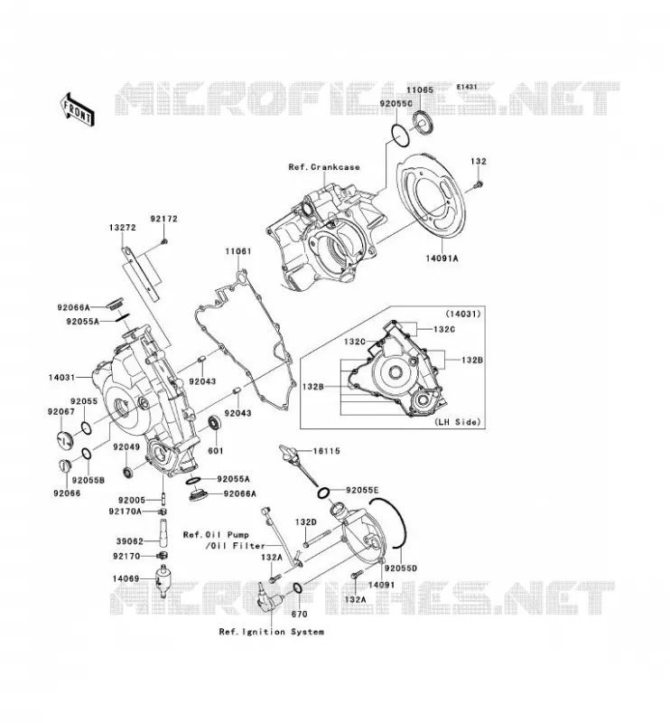 COUVERCLES MOTEUR Kawasaki QUAD 750 2012 BRUTE FORCE 750 4X4I EPS  KVF750JCS