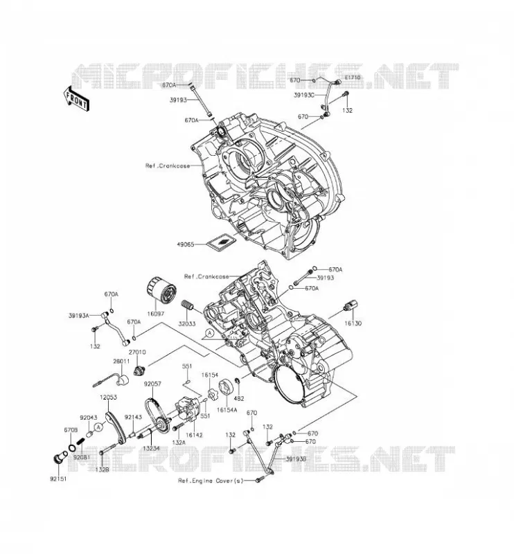 POMPE A HUILE/FILTRE &Agrave; HUILE Kawasaki QUAD 750 2015 BRUTE FORCE 750 4X4I EPS  KVF750JFF