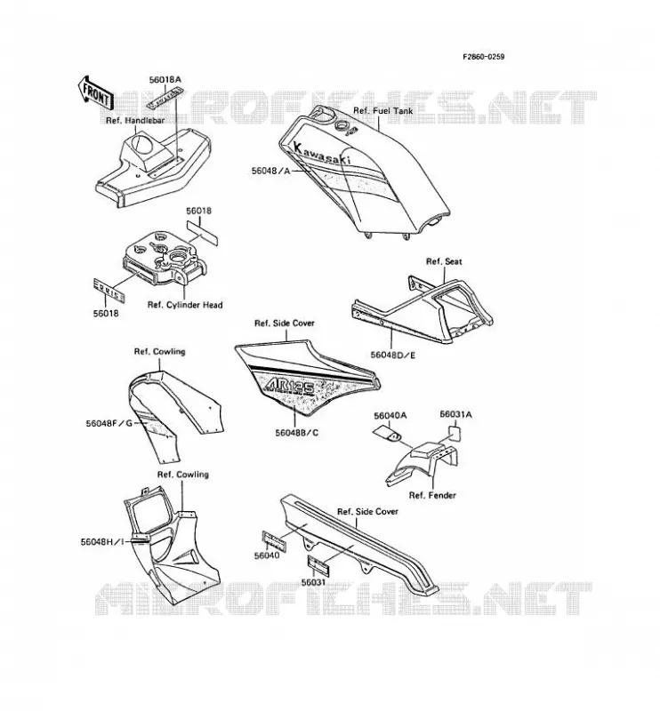 LABEL Kawasaki MOTOS 125 1988 AR125  AR125-A6