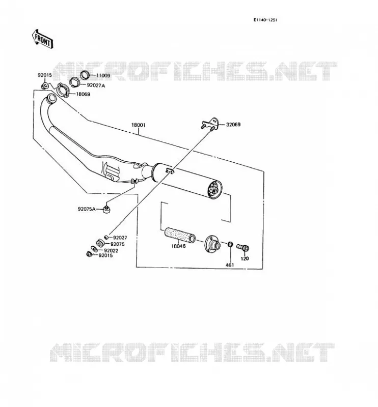 &Eacute;CHAPPEMENT Kawasaki MOTOS 125 1990 AR125  AR125-A8