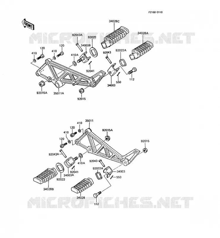 REPOSE PIED Kawasaki MOTOS 125 1990 AR125  AR125-A8