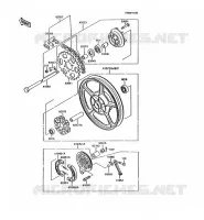 MOYEU ARRIERE pour Kawasaki AR125 1989