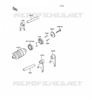 BARILLET/FOURCHETTE pour Kawasaki AR50 1989