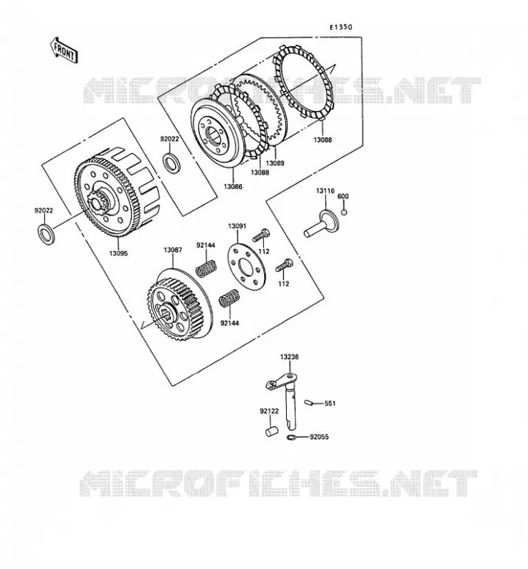 EMBRAYAGE Kawasaki MOTOS 50 1991 AR50  AR50-C9