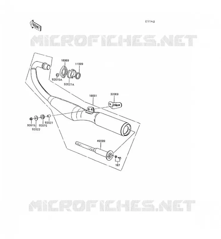 &Eacute;CHAPPEMENT Kawasaki MOTOS 80 1989 AR80  AR80-C7
